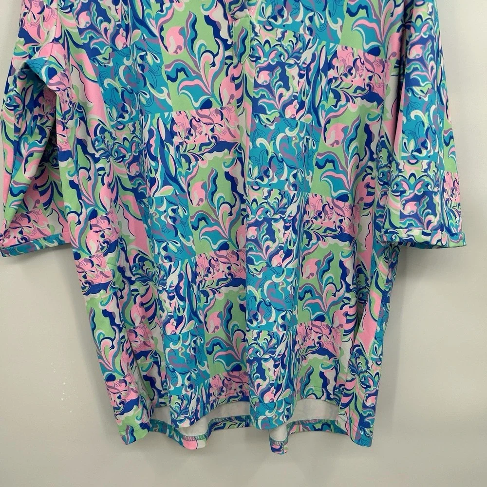 Lulu-B Womens Resortwear Tunic Top Size XL Preppy Coastal UPF 50+ Travel #5163 - Picture 3 of 9
